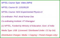 NOC:Experimental Physics - II (USB)