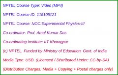 NOC:Experimental Physics-III (USB)
