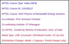 NOC:Physics of Renewable Energy Systems