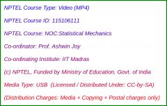 NOC:Statistical Mechanics (USB)