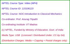 NOC:Introduction to Classical Mechanics (USB)