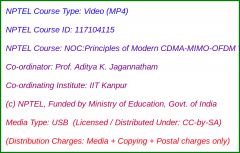 NOC:Principles of Modern CDMA/ MIMO/ OFDM Wireless Comm. (USB)