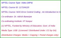 NOC:Error Control Coding: An Intro to Convolutional Codes (USB)
