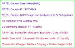 NOC:Design and Analysis of VLSI Subsystems