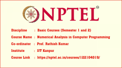 Numerical Analysis in Computer Programming (DVD)