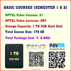 Basic Courses - Semester 1 and 2 (21 Video Courses in 1 TB USB HDD) 