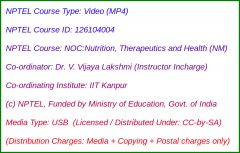 NOC:Nutrition, Therapeutics and Health (NM) (USB)
