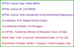 NOC:Introduction to Environmental Engineering and Science - Fundamental and Sustainability Concepts (USB)