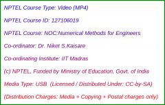 NOC:Numerical Methods for Engineers (USB)