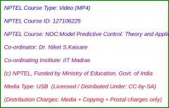 NOC:Model Predictive Control: Theory and Applications