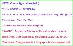 NOC:Teaching and Learning in Engineering (TALE) (USB)