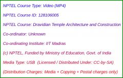 Dravidian Temple Architecture and Construction Techniques (USB)