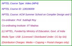 ACM Summer School on Compiler Design and Construction (USB)