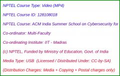 ACM India Summer School on Cybersecurity for Women