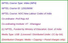 NOC:New Labour Codes of India