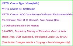 NOC:Constitution of India and Environmental Governance: Administrative and Adjudicatory Process