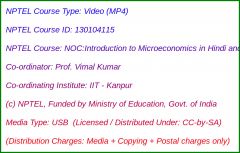 NOC:Introduction to Microeconomics in Hindi and without Calculus